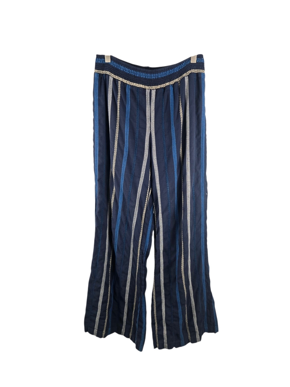 Michael Stars Striped Wide Leg Pants Navy Multi Size Medium